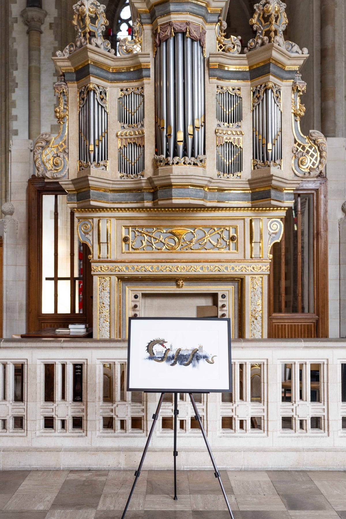 Miniature artwork exhibited beneath the organ of the Laurenskerk